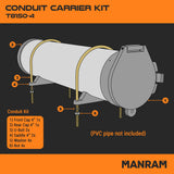 Conduit Carrier Kit 4 Inch Diameter - PVC Conduit Carrier, Mounting Hardware Included